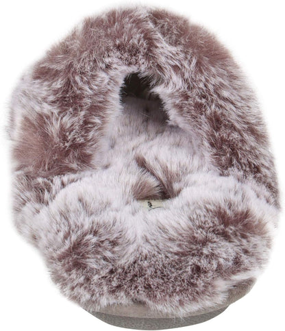 Women'S Comfy Faux Fur House Slipper Scuff Memory Foam Slip on Anti-Skid Sole