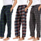 1Pack or 3Pack Mens PJ Pajama Pants Bottoms Fleece Lounge Pants Sleepwear Plaid Pjs with Pockets Microfleece